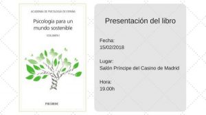 Presentación del libro psicologia para un mundo sostenible